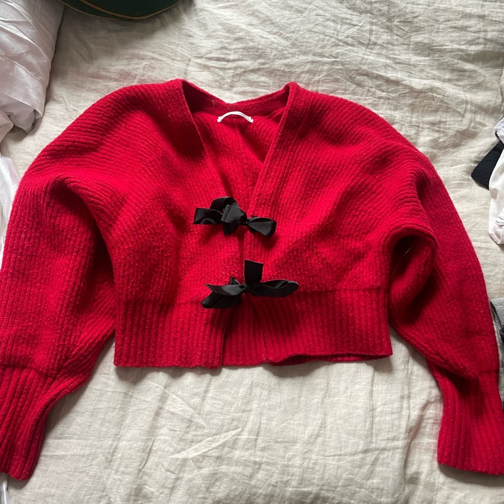 Red Anthropologie Sweater
